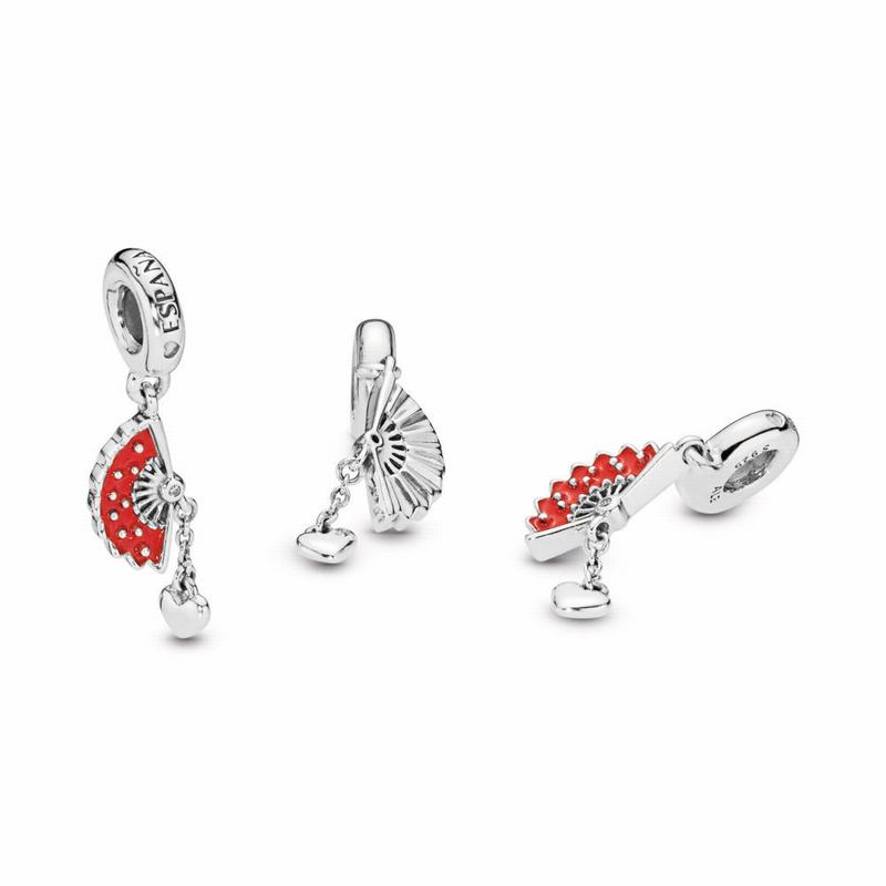 Pandora Spanish Fan Dangle Charm Silver Egypt CY1437926